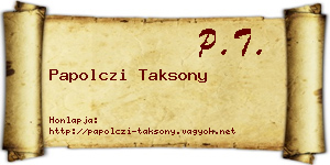 Papolczi Taksony névjegykártya