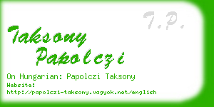 taksony papolczi business card